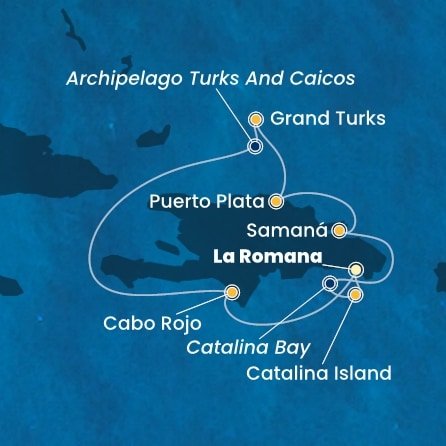 Dominikánská republika, Zámořské území Velké Británie z La Romany na lodi Costa Fascinosa