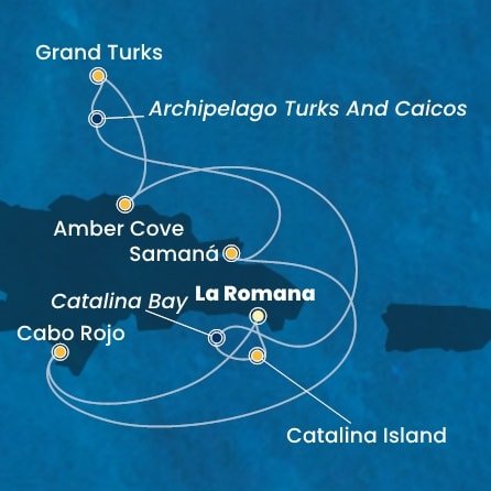 Dominikánská republika, Zámořské území Velké Británie z La Romany na lodi Costa Pacifica