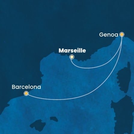 Francie, Itálie, Španělsko z Marseille na lodi Costa Favolosa