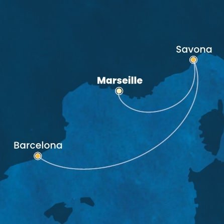 Francie, Itálie, Španělsko z Marseille na lodi Costa Serena