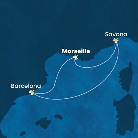 Francie, Španělsko, Itálie z Marseille na lodi Costa Pacifica