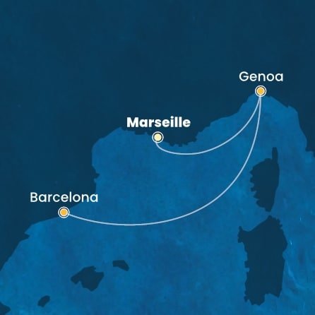 Francie, Itálie, Španělsko z Marseille na lodi Costa Favolosa