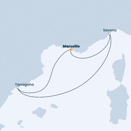Francie, Itálie, Španělsko z Marseille na lodi Costa Favolosa