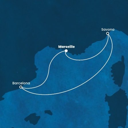 Francie, Itálie, Španělsko z Marseille na lodi Costa Diadema