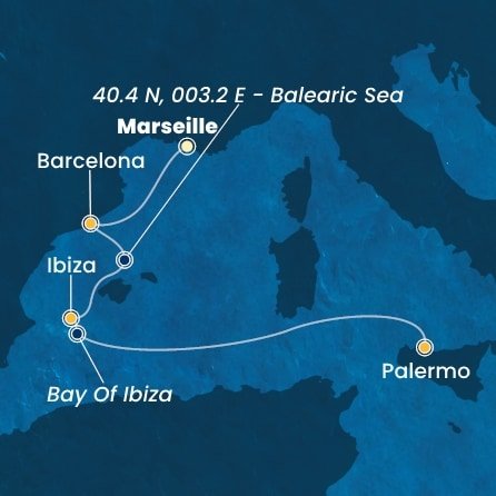 Francie, Španělsko, Itálie z Marseille na lodi Costa Toscana