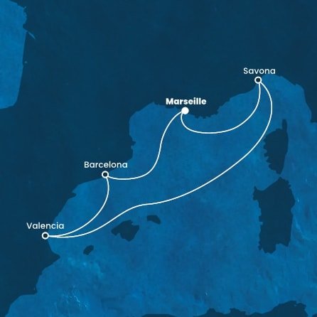 Francie, Itálie, Španělsko z Marseille na lodi Costa Fascinosa