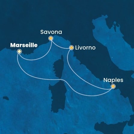 Francie, Itálie z Marseille na lodi Costa Fascinosa