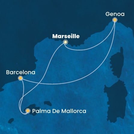 Francie, Itálie, Španělsko z Marseille na lodi Costa Toscana