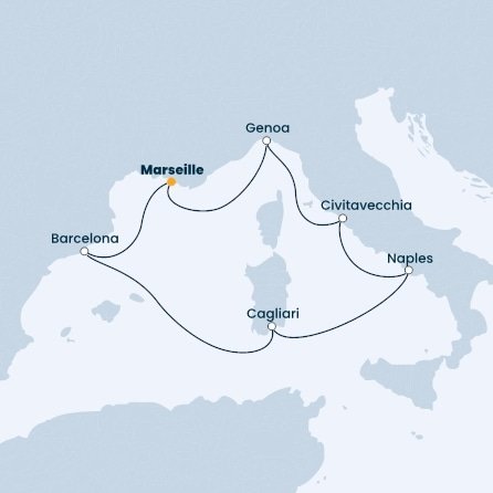 Francie, Španělsko, Itálie z Marseille na lodi Costa Toscana