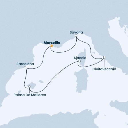 Francie, Itálie, Španělsko z Marseille na lodi Costa Diadema