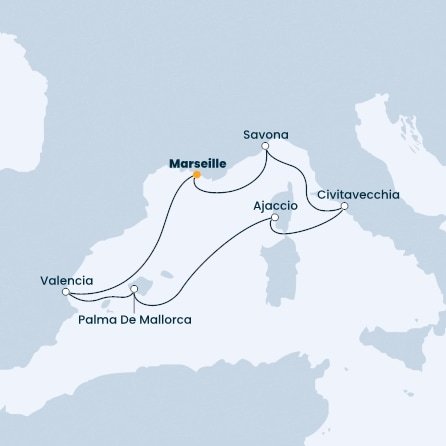 Francie, Itálie, Španělsko z Marseille na lodi Costa Diadema