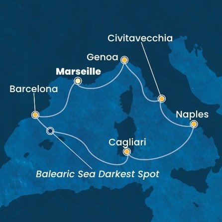 Francie, Španělsko, Itálie z Marseille na lodi Costa Toscana
