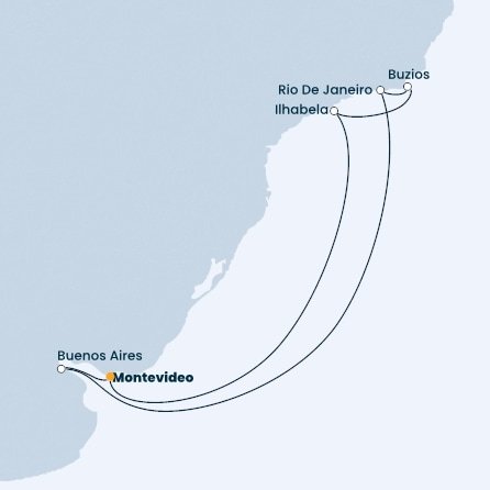 Uruguay, Argentina, Brazílie z Montevidea na lodi Costa Fortuna