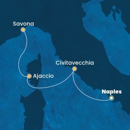 Itálie, Francie z Neapole na lodi Costa Serena