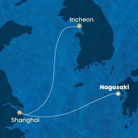 Japonsko, Čína, Jižní Korea z Nagasaki na lodi Costa Serena