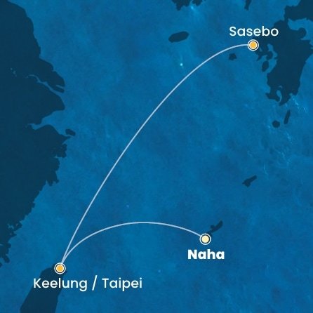 Japonsko, Tchaj-wan z Naha na lodi Costa Serena