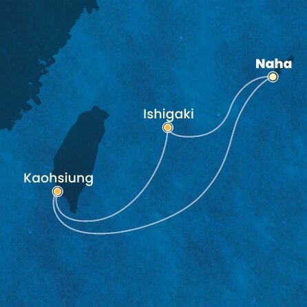 Japonsko, Tchaj-wan z Naha na lodi Costa Serena