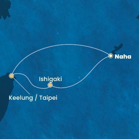 Japonsko, Tchaj-wan z Naha na lodi Costa Serena
