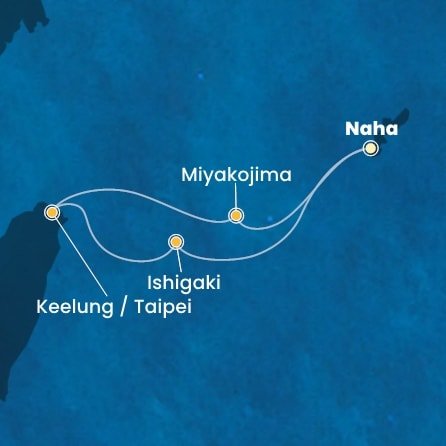 Japonsko, Tchaj-wan z Naha na lodi Costa Serena