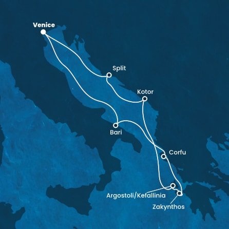 Itálie, Řecko, Černá Hora, Chorvatsko na lodi Costa Deliziosa