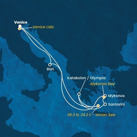 Itálie, , Řecko na lodi Costa Deliziosa