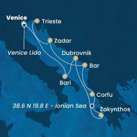 Itálie, Chorvatsko, Řecko, Černá Hora na lodi Costa Deliziosa