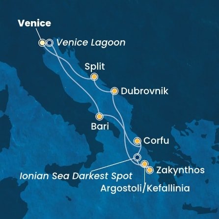 Itálie, Řecko, Chorvatsko z Marghery na lodi Costa Deliziosa