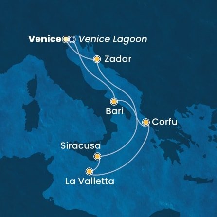 Itálie, Řecko, Malta, Chorvatsko z Marghery na lodi Costa Deliziosa
