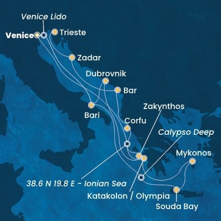 Itálie, Řecko, Chorvatsko, Černá Hora na lodi Costa Deliziosa