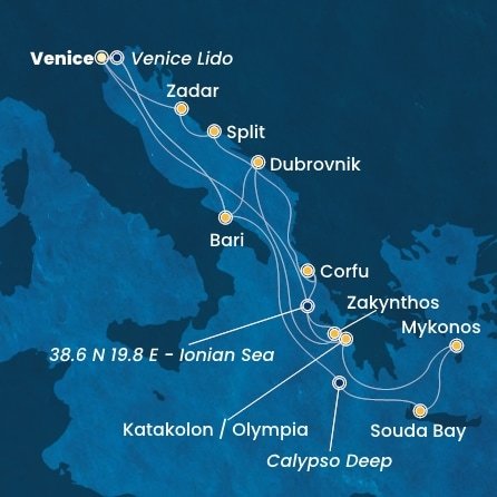 Itálie, Řecko, Chorvatsko na lodi Costa Deliziosa