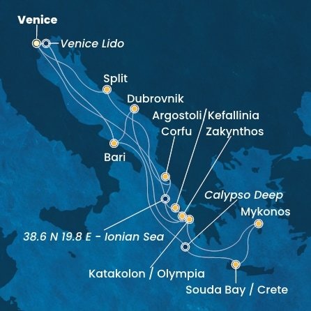 Itálie, Řecko, Chorvatsko z Marghery na lodi Costa Deliziosa