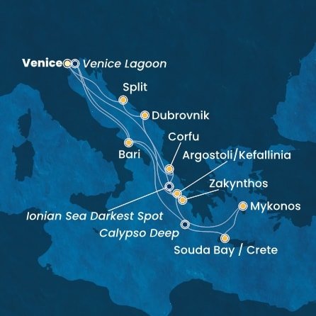 Itálie, Řecko, Chorvatsko z Marghery na lodi Costa Deliziosa