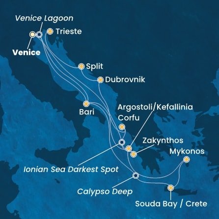 Itálie, Řecko, Chorvatsko z Marghery na lodi Costa Deliziosa