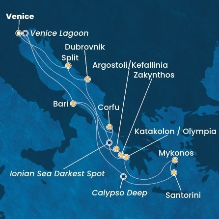 Itálie, Řecko, Chorvatsko z Marghery na lodi Costa Deliziosa