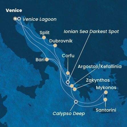 Itálie, Řecko, Chorvatsko z Marghery na lodi Costa Deliziosa