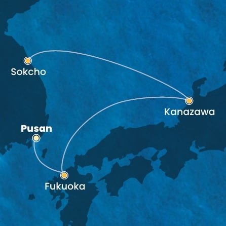 Jižní Korea, Japonsko na lodi Costa Serena