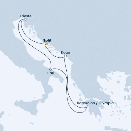Chorvatsko, Černá Hora, Řecko, Itálie ze Splitu na lodi Costa Deliziosa