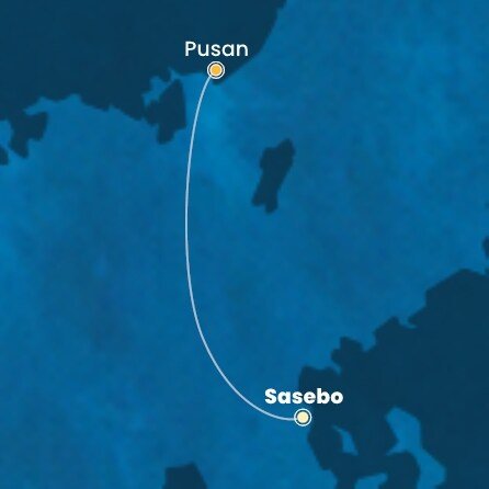 Japonsko, Jižní Korea ze Saseba na lodi Costa Serena