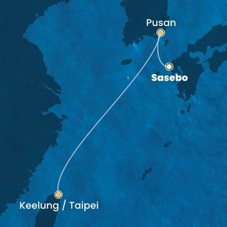 Japonsko, Jižní Korea, Tchaj-wan ze Saseba na lodi Costa Serena