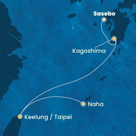 Japonsko, Tchaj-wan ze Saseba na lodi Costa Serena