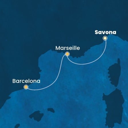 Itálie, Francie, Španělsko ze Savony na lodi Costa Fascinosa