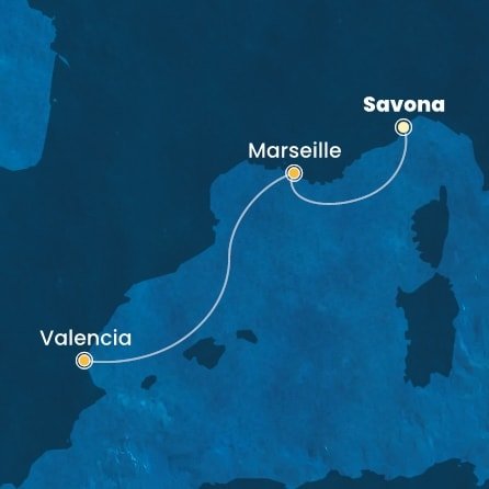 Itálie, Francie, Španělsko ze Savony na lodi Costa Pacifica