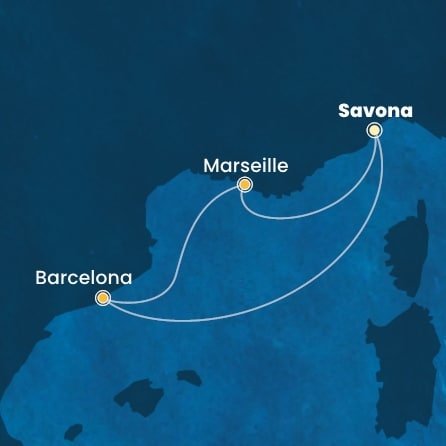 Itálie, Francie, Španělsko ze Savony na lodi Costa Pacifica