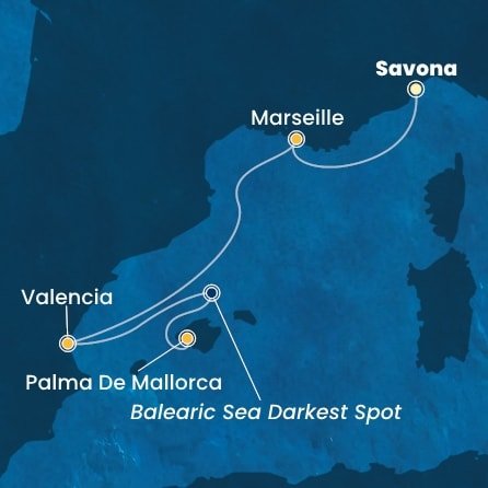 Itálie, Francie, Španělsko ze Savony na lodi Costa Pacifica