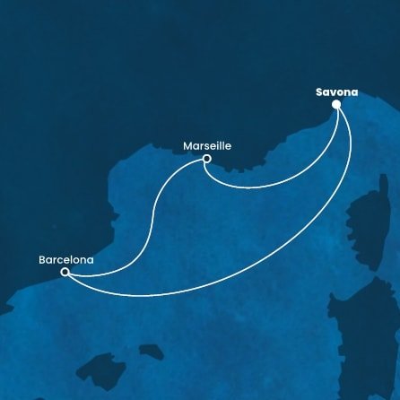 Itálie, Španělsko, Francie ze Savony na lodi Costa Diadema
