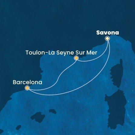 Itálie, Španělsko, Francie ze Savony na lodi Costa Fascinosa