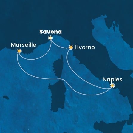 Itálie, Francie ze Savony na lodi Costa Fascinosa