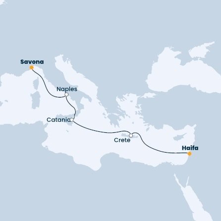 Itálie, Řecko, Izrael ze Savony na lodi Costa Pacifica