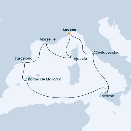 Itálie, Francie, Španělsko ze Savony na lodi Costa Toscana