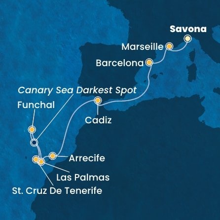 Itálie, Francie, Španělsko, Madeira ze Savony na lodi Costa Pacifica